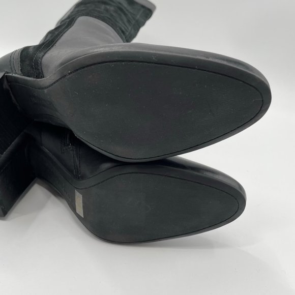 Franco Sarto Womens Black Leather & Suede Side Zip Boot Size 9.5 - Picture 10 of 13